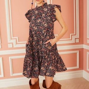 NWOT ULLA JOHNSON Hana Midnight Floral Dress 8